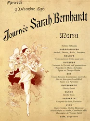 Mittwoch, 9. Dezember 1896, Sarah Bernhardt Tag, Menükarten, 1896